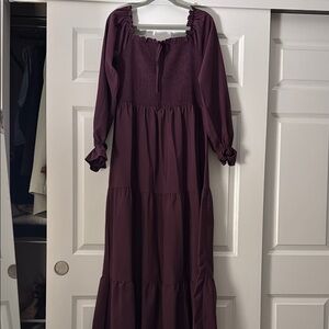 Elegant Purple Long Sleeve Dress